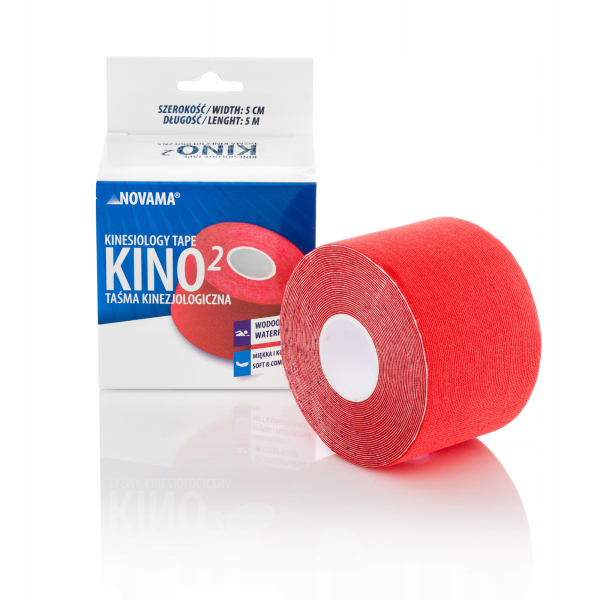 Czerwona taśma kinezjologiczna NOVAMA KINO2 5mx5cm